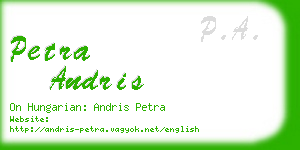 petra andris business card